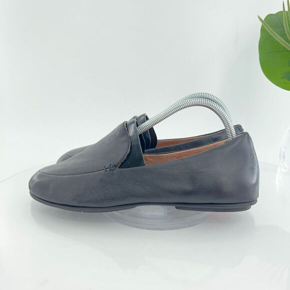 Fitflop Women's Allegro Slip On Shoe Size 8.5 Toning Loafer Flats Black Leather - Picture 6 of 14